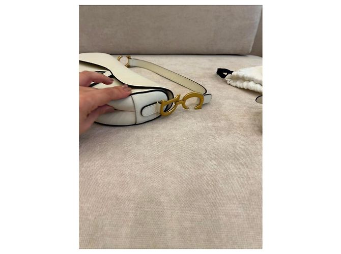 Christian Dior Borsa Saddle Pelle Bianca Bianco - vista 10