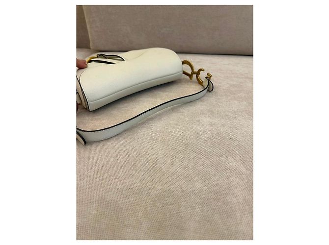 Christian Dior Borsa Saddle Pelle Bianca Bianco - vista 11