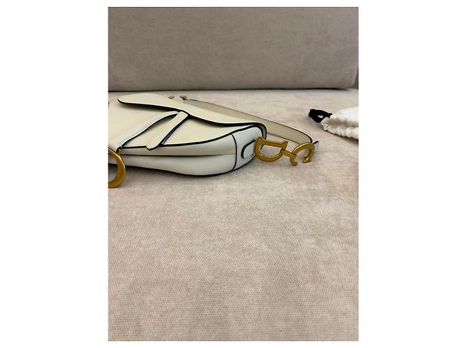 Christian Dior Borsa Saddle Pelle Bianca Bianco - vista 12