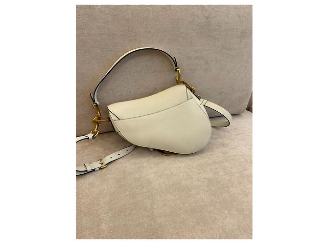 Christian Dior Borsa Saddle Pelle Bianca Bianco - vista 2