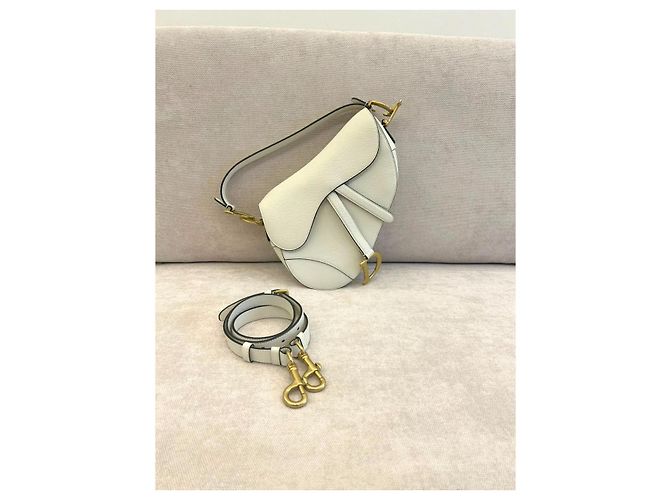 Christian Dior Borsa Saddle Pelle Bianca Bianco - vista 3