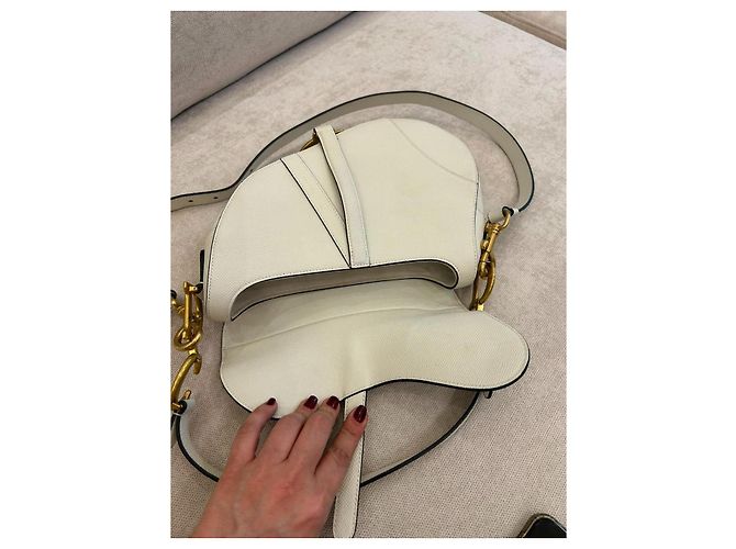 Christian Dior Borsa Saddle Pelle Bianca Bianco - vista 5