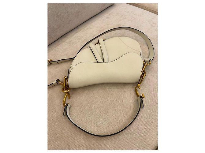 Christian Dior Borsa Saddle Pelle Bianca Bianco - vista 6