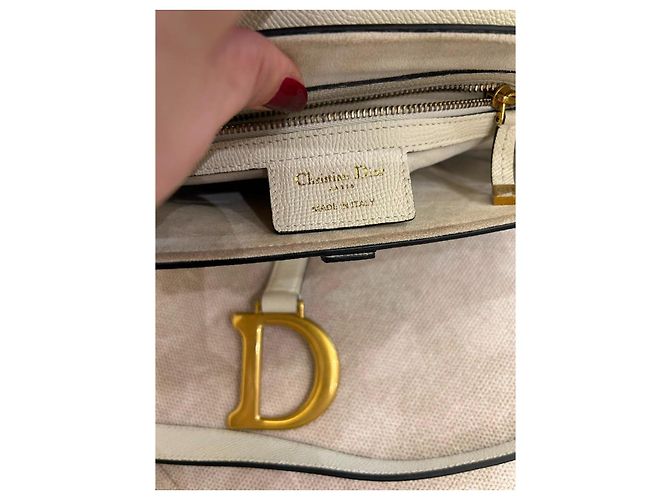 Christian Dior Borsa Saddle Pelle Bianca Bianco - vista 7