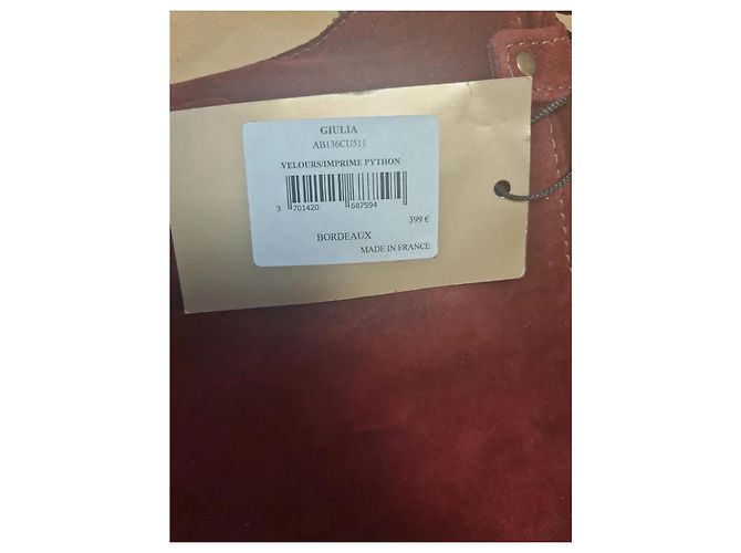 Abaco Paris Giulia Schultertasche aus Wildleder und Python Bordeaux - Ansicht 2