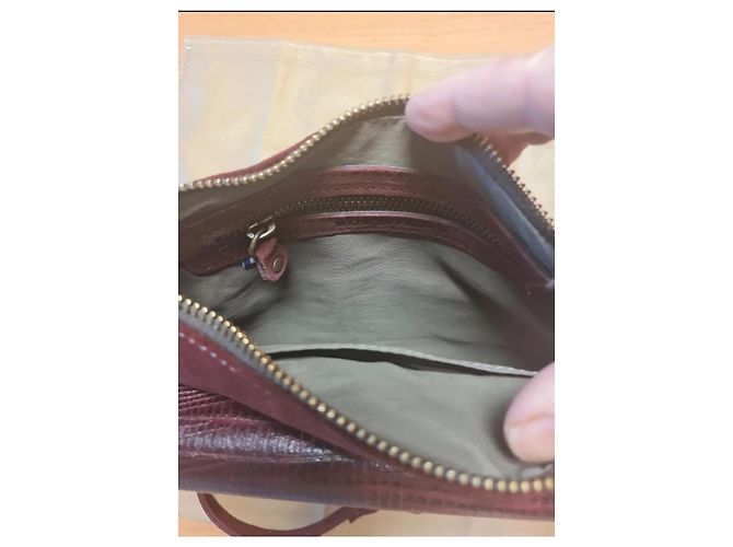 Abaco Paris Giulia Schultertasche aus Wildleder und Python Bordeaux - Ansicht 4