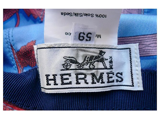 Hermès Cappello in seta Merveilleuses Lanternes Blu T59 - vista 10