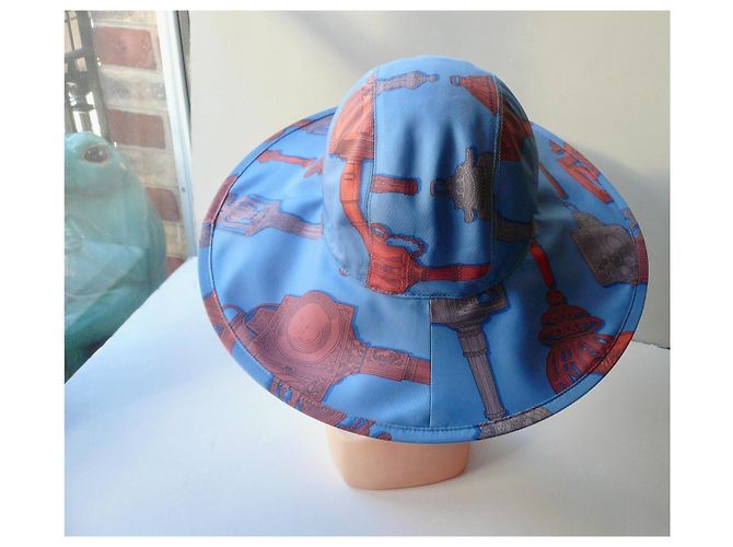 Hermès Cappello in seta Merveilleuses Lanternes Blu T59 - vista 4
