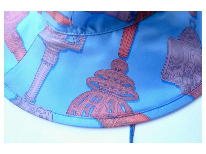 Hermès Cappello in seta Merveilleuses Lanternes Blu T59 - vista 7