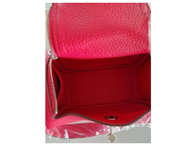 Borsa Hermès Lindy Mini Rose Extrême Rosa - vista 3