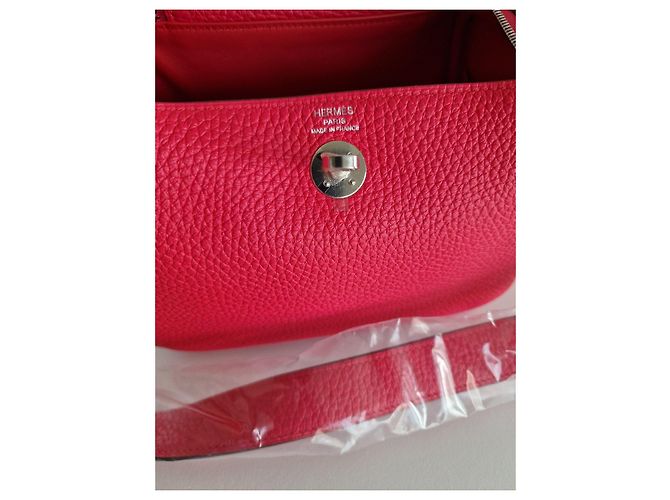 Borsa Hermès Lindy Mini Rose Extrême Rosa - vista 4