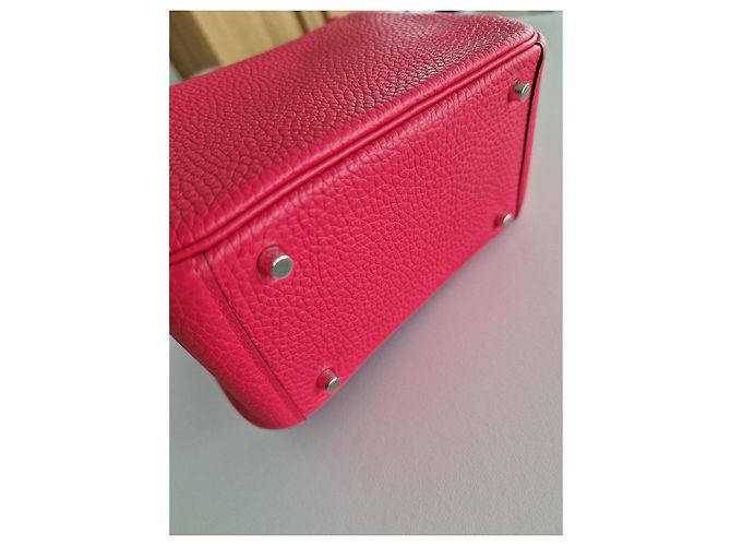 Borsa Hermès Lindy Mini Rose Extrême Rosa - vista 5