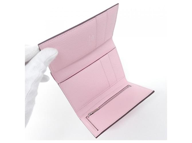 Cartera Combinada Hermès Bearn Rosa - vista 5