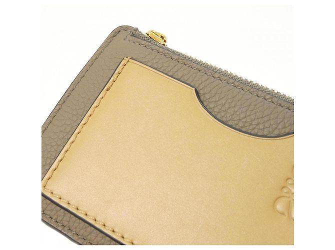 Portafoglio monete in pelle di vitello Loewe beige e oro D'oro - vista 5