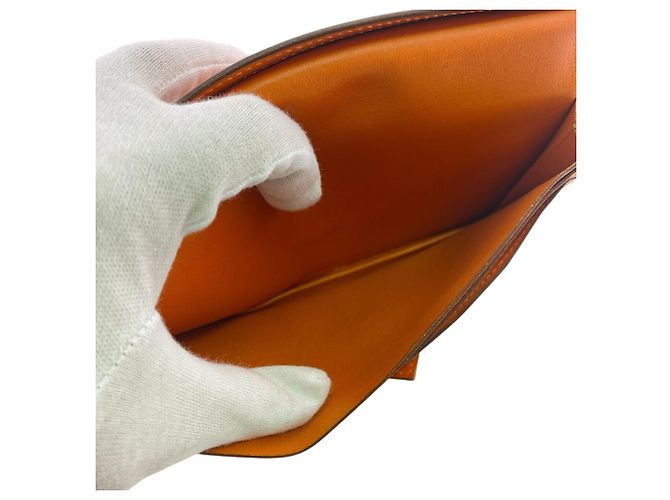 Hermès Cartera larga bi-fold Hermes en Orange Naranja - vista 10