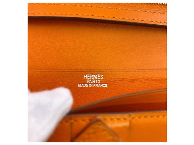 Hermès Cartera larga bi-fold Hermes en Orange Naranja - vista 11