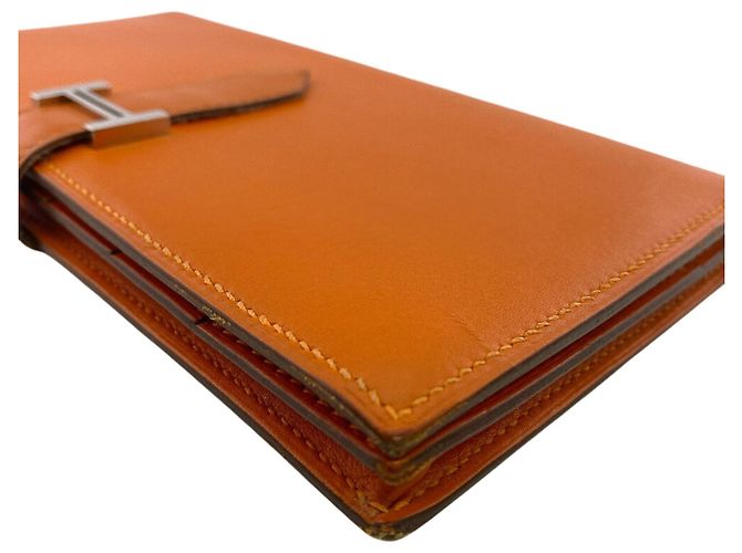 Hermès Cartera larga bi-fold Hermes en Orange Naranja - vista 6