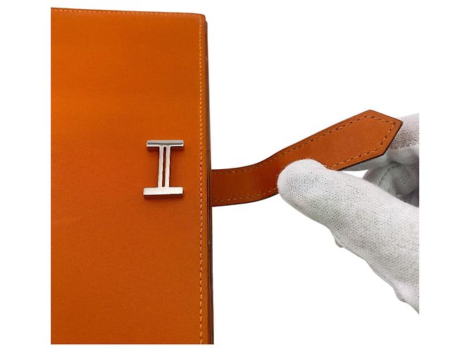 Hermès Cartera larga bi-fold Hermes en Orange Naranja - vista 7