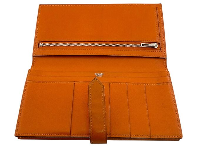 Hermès Cartera larga bi-fold Hermes en Orange Naranja - vista 8