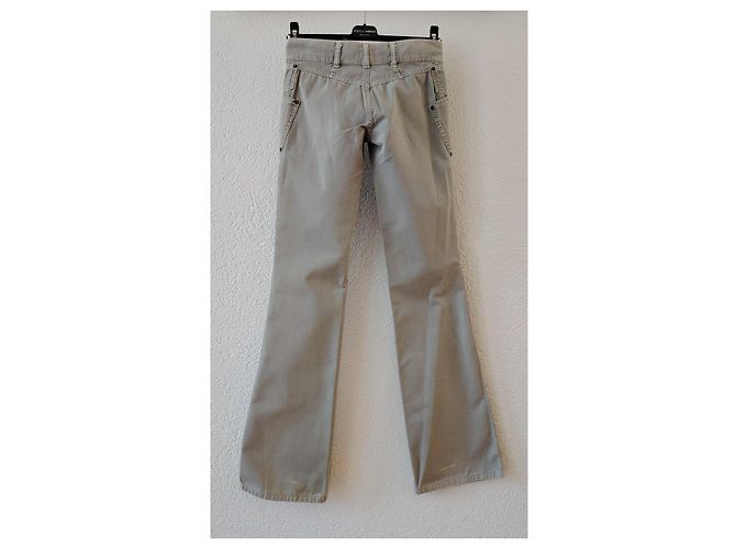 Dolce & Gabbana Pantalones acampanados de algodón Kaki Beige Verde claro - vista 5