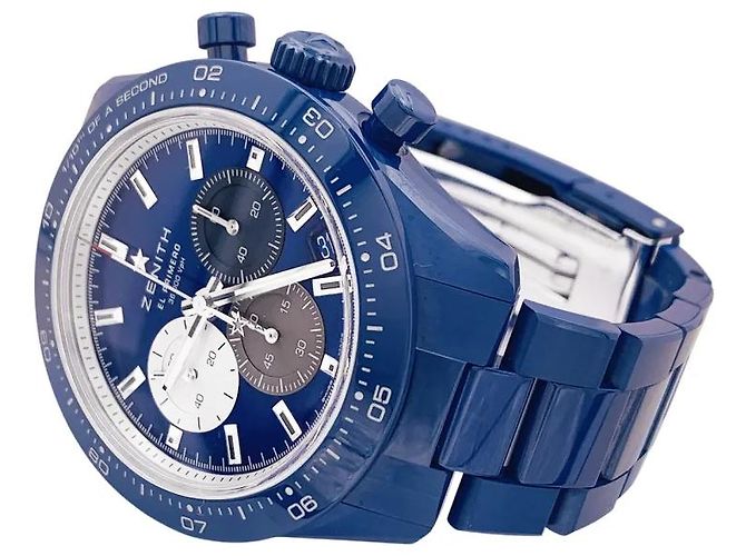 Zénith Zenith Uhr, "Chronomaster Sport 160th Anniversary Edition", blaue Keramik. - Ansicht 4