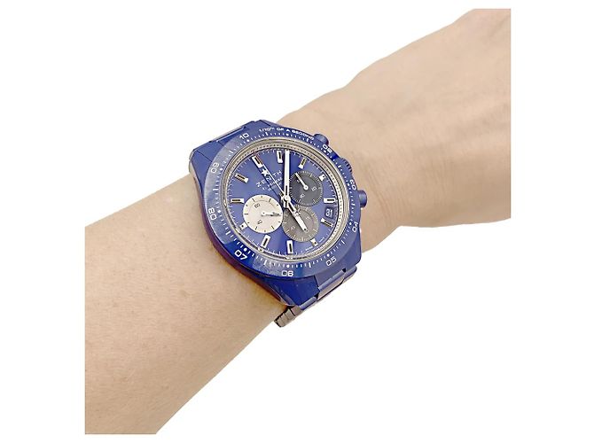 Zénith Zenith Uhr, "Chronomaster Sport 160th Anniversary Edition", blaue Keramik. - Ansicht 6