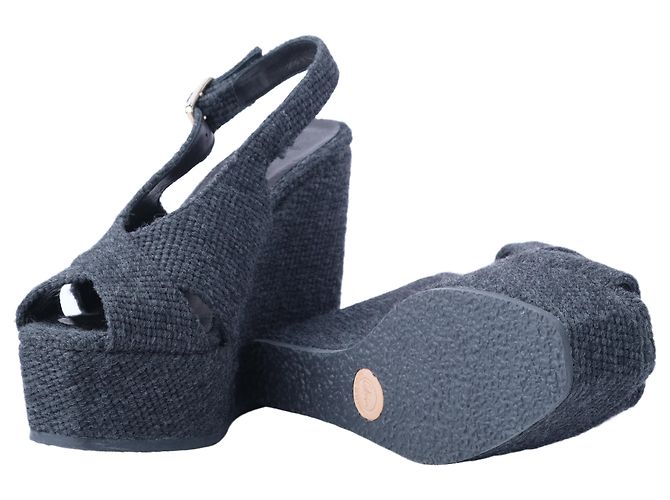 Autre Marque Espadrilles con zeppa Castañer Grigio scuro Bordò - vista 8