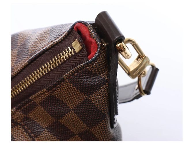 Borsa a tracolla Louis Vuitton Ivorie MM Damier Ebene marrone N41131 Rosso - vista 11