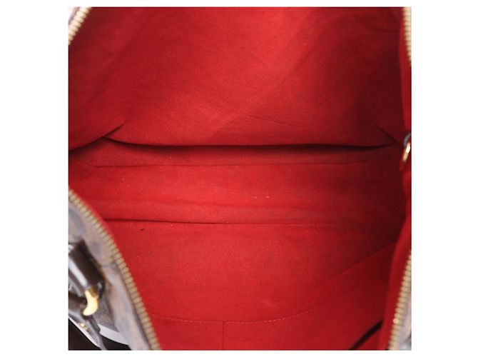 Borsa a tracolla Louis Vuitton Ivorie MM Damier Ebene marrone N41131 Rosso - vista 13