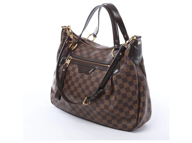 Borsa a tracolla Louis Vuitton Ivorie MM Damier Ebene marrone N41131 Rosso - vista 2