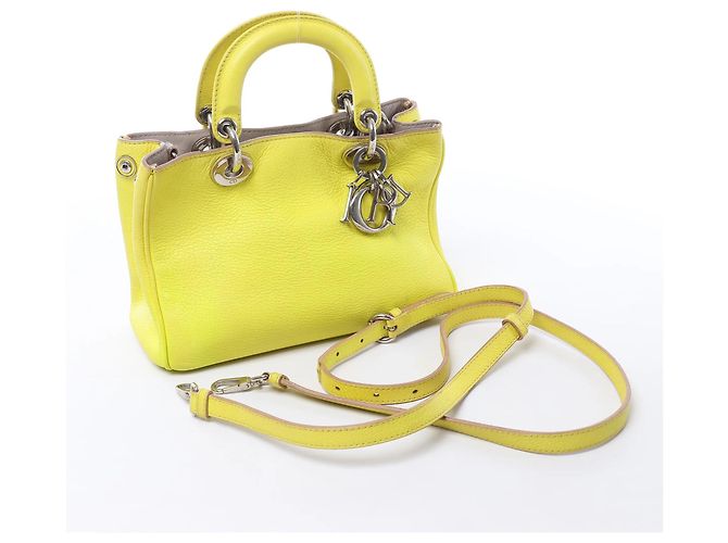 Mini borsa 2Way Diorissimo in pelle Dior gialla - vista 11