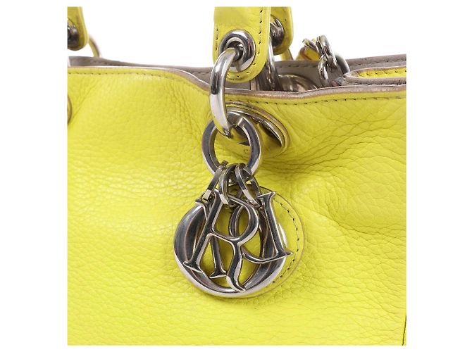 Mini borsa 2Way Diorissimo in pelle Dior gialla - vista 2