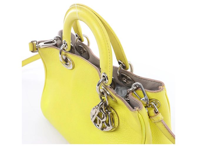 Mini borsa 2Way Diorissimo in pelle Dior gialla - vista 4