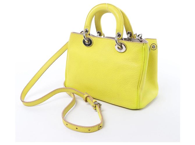 Mini borsa 2Way Diorissimo in pelle Dior gialla - vista 5