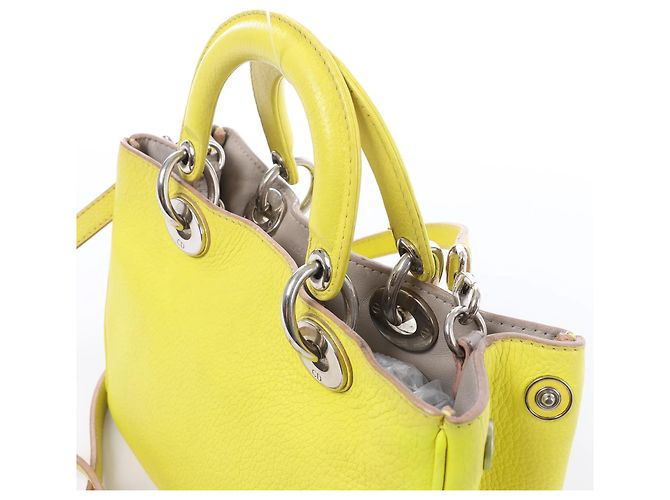 Mini borsa 2Way Diorissimo in pelle Dior gialla - vista 6