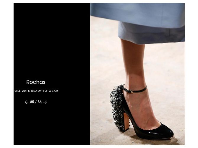 Rochas Décolleté in vernice Fall 2015 Nero - vista 5