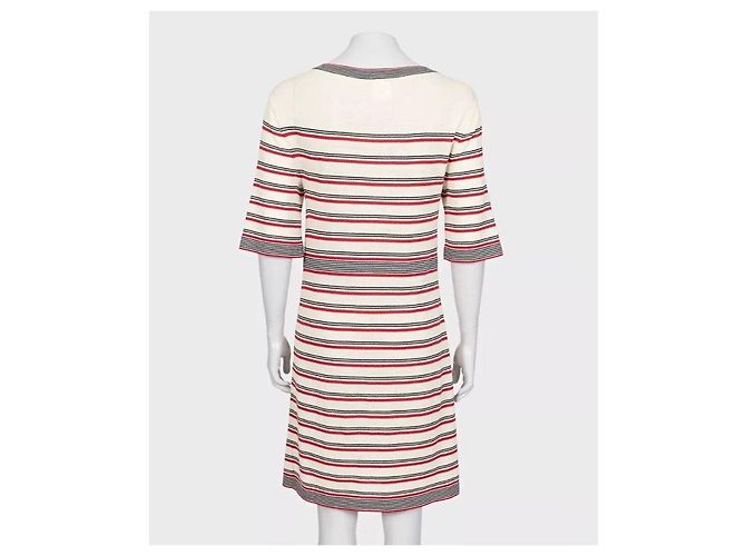 Chanel Kleid mit beige gestreiftem Print - Größe FR36/S gebraucht - Ansicht 3