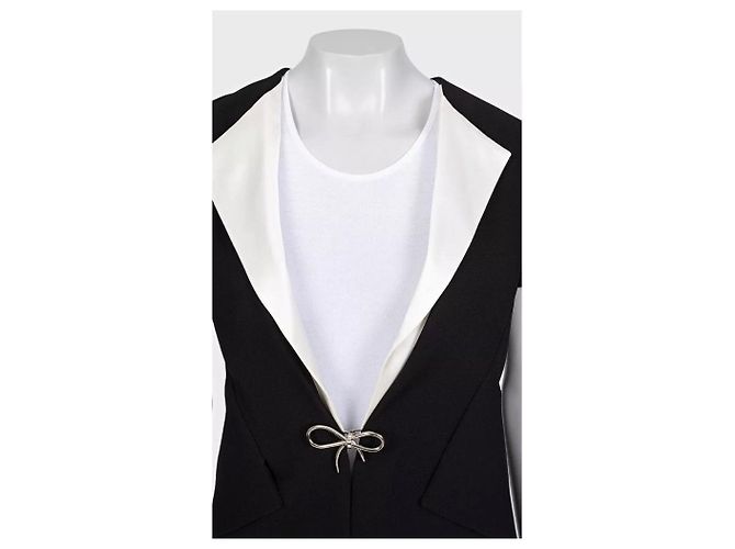 Balenciaga Cardigan in Schwarz & Weiß mit Taschen - Größe 36/S gebraucht - Ansicht 4