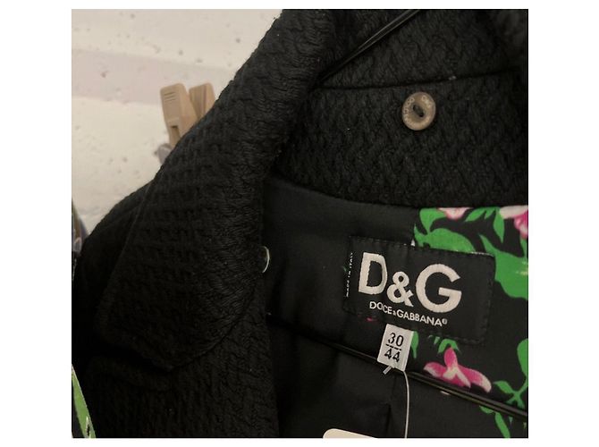 Abrigo cruzado de materiales mixtos Dolce & Gabbana 44/L De segunda mano - vista 7