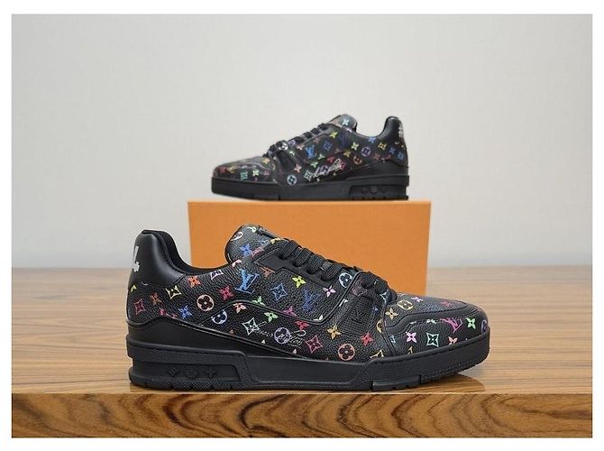 Louis Vuitton x Takashi Murakami Tênis LV Trainer Preto - vista 7