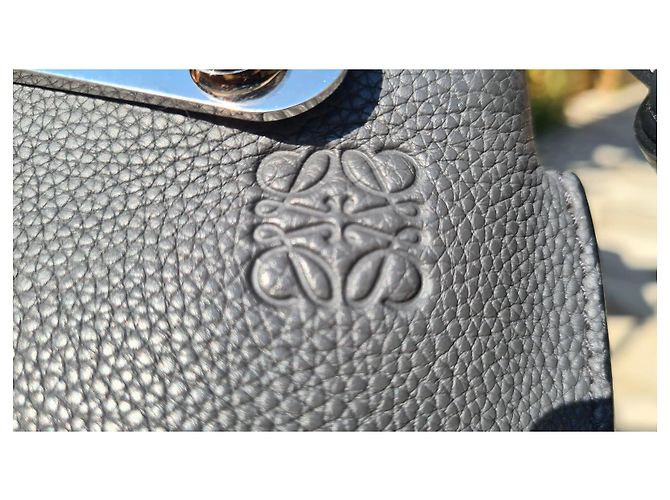Loewe Borsa a mano in pelle granulata grigia Grigio - vista 10