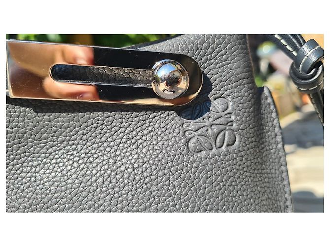 Loewe Borsa a mano in pelle granulata grigia Grigio - vista 11