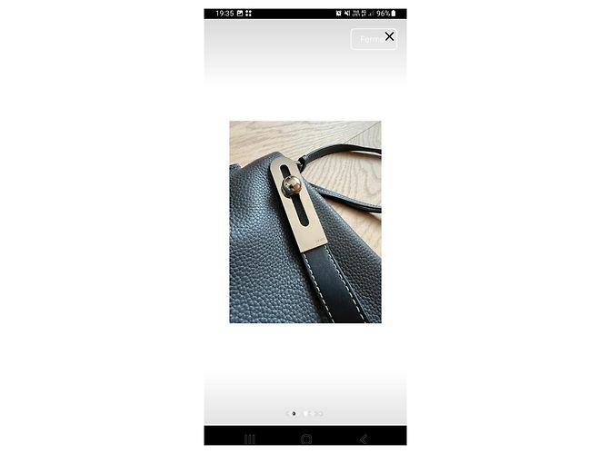 Loewe Borsa a mano in pelle granulata grigia Grigio - vista 2