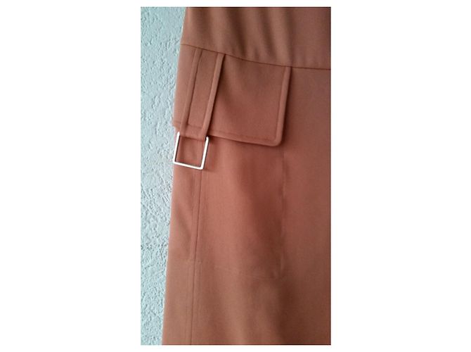 Hermès Saia Midi Esprit Envelope em Crepe de Seda Rosa - vista 7