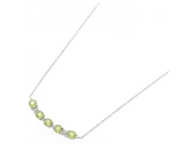 Autre Marque Collana in Peridoto e Diamante Pt900 Pt850 Verde - vista 2