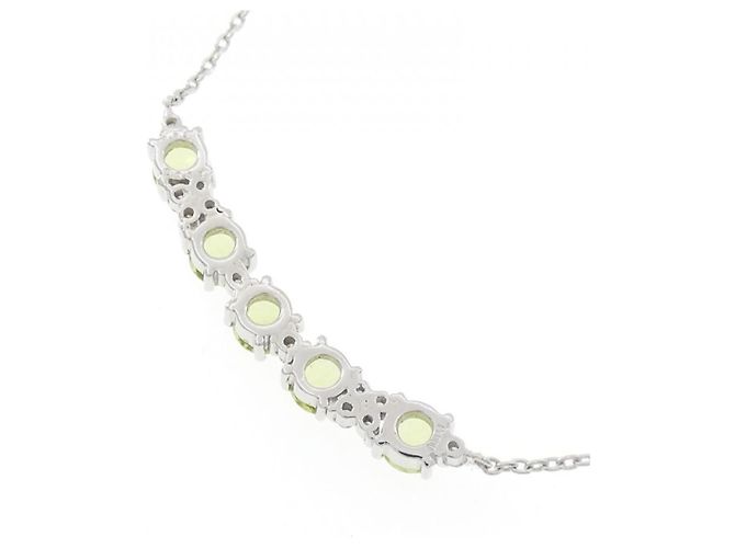 Autre Marque Collana in Peridoto e Diamante Pt900 Pt850 Verde - vista 4