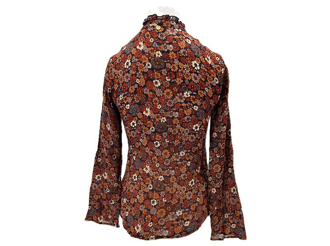Camicetta Antik Batik floreale arancione in cotone - vista 2