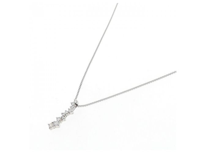 Autre Marque PT850 Platin 0.41CT Diamant Halskette Silber - Ansicht 2