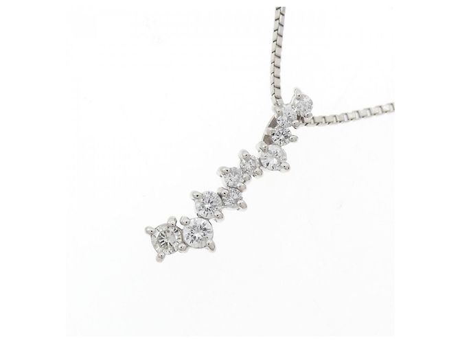 Autre Marque PT850 Platin 0.41CT Diamant Halskette Silber - Ansicht 3