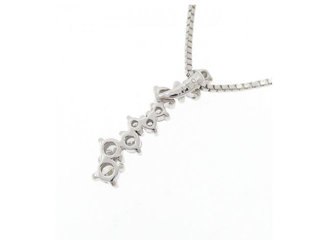 Autre Marque PT850 Platin 0.41CT Diamant Halskette Silber - Ansicht 4